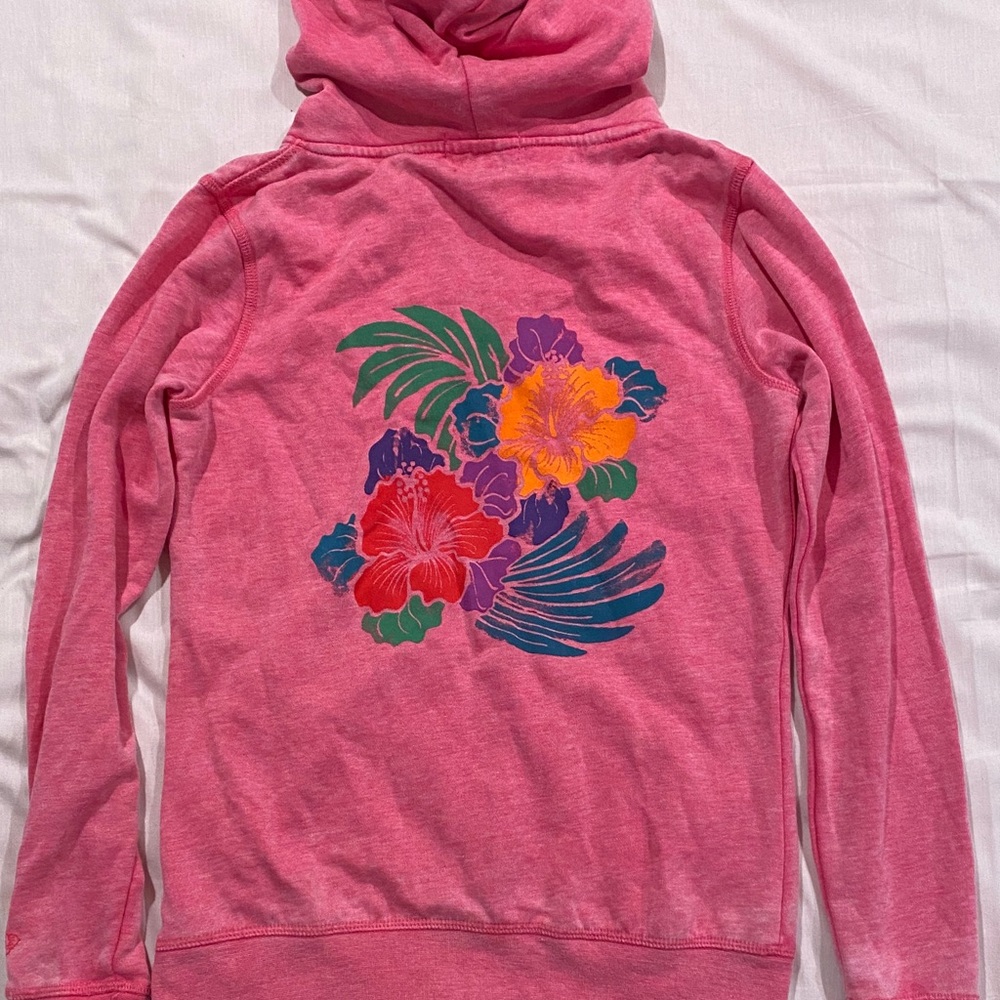 Roxy Bright Pink Kids Zip-Up Hoodie - Picture 3 of 3